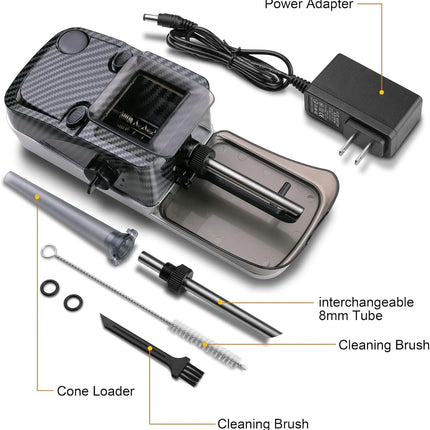 Electric Cones Rolling Machine, Automatic Cigarette Rolling Machine, Pre Roll Machine for King Size, Automatic Pre Rolled Cones Filling Maker + Pre-Roll Cone Holder Cigarette Case