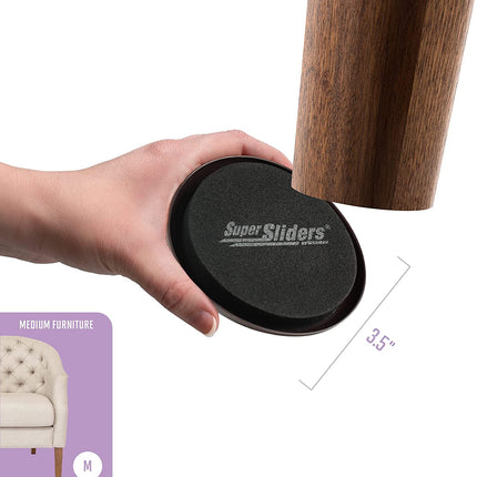 3 1/2" round Reusable Furniture Sliders for Carpet Easily Move Medium to Large Sized Items across Carpet, 4 Pack Beige