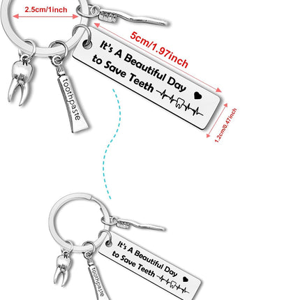 24Pcs Dentist Keychain Gifts for Men Women Dental Hygienist Jewelry Bulk Gifts for Dentist Assistant Keyring Dentist Graduation Gift Nurse Doctor Dentist Office Orthodontist Gift