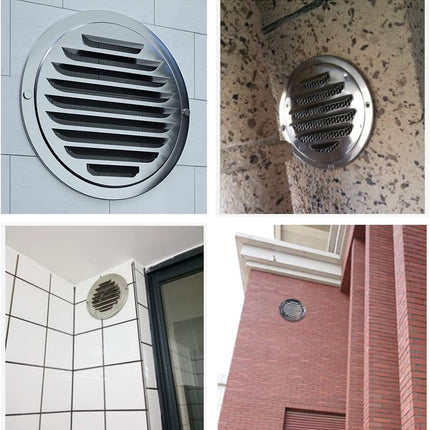 4 Inch round Soffit Air Vent Stainless Steel Louver Grille Cover Wall Air Ventilation Outlet Hood with Built-In Screen Mesh for Kitchen Bedroom Bathroom Office Etc