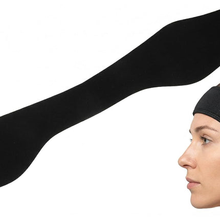 Waterproof Sports Headband Adjustable Neoprene Swim Ear Band Non-Slip Hair Guard for Swimming Diving Yoga Black 20.7In X 3.15In
