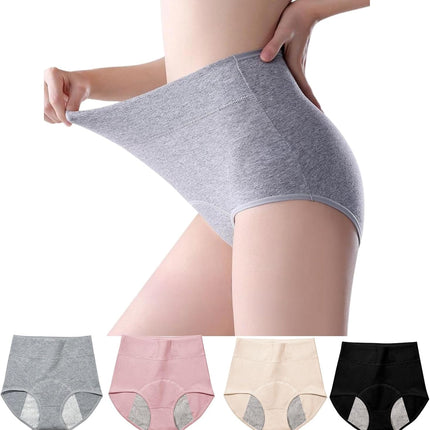 Women'S Washable Incontinence Underwear 4 Pack, Leakproof Ladies Panties High Waist, Incontinence Protective Briefs for Minor Bladder Leak(M)