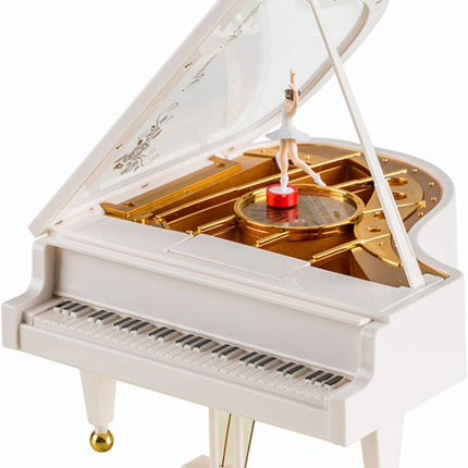 Ballerina Music Box，Piano Music Box for Women Girls White Valentine'S Day Present Mechanical Classical Ballet Girl Dancing Music Box Birthday Present