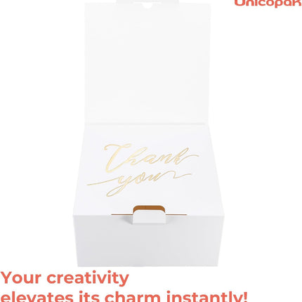 8 Pack 10X10X5 Gift Boxes, Large White Gift Boxes with Lids for Presents, Ideal for Birthday Bridesmaid Proposal Christmas Thank You Business