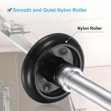 2Pcs 1.8" Nylon Garage Door Rollers for 2" Garage Track, 4.25" Stem Standard Rollers, Black