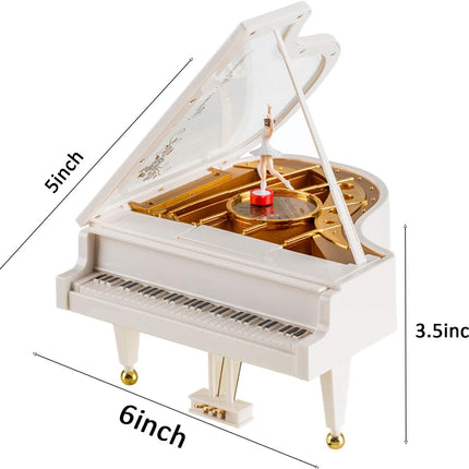 Ballerina Music Box，Piano Music Box for Women Girls White Valentine'S Day Present Mechanical Classical Ballet Girl Dancing Music Box Birthday Present