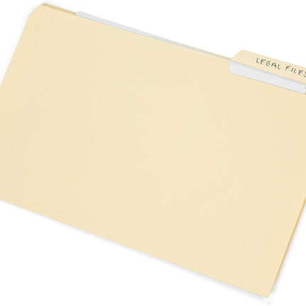 Blue Summit Legal File Folder, 100 per Box, 1/3 Tab Manila Legal Folder for Organizing and File Storage
