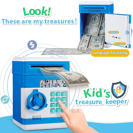 Piggy Bank for Boys Toys Age 6-8 8-10 - Kids Toys for 4 5 6 7 8 9 10 Year Old Boy Gifts - ATM Machine Money Saving Box for Kids Boy Christmas Birthday Gifts