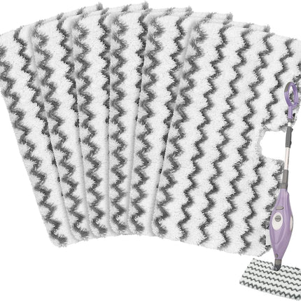 6 Pack Steam Mop Replacement Pads for Shark S3500 Series Steam Mop S3501 S3601 S3550 S3901 SE450 S3801CO S3601D S2901 S2902 Steam Pocket Mop, Reusable Heavy Scrub Steam Mop Pads for Floor Cleaning