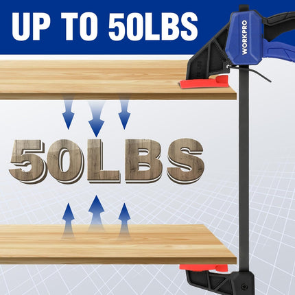6" Mini Bar Clamps for Woodworking, One-Handed Clamp/Spreader, Wood Clamps Set, Screw Change F Clamps with 50LBS Load Limit, 4 Pack