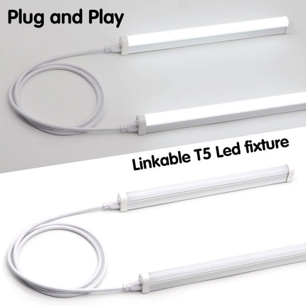 T5 T8 Extension Cords, 10 Ft 3 Meter Connectorcord, 3-Prong Extended Power Cable for Integratedled Tube Light, Single LED Shop Garage Lightfixture, under Cabinet Lights Pack of 2(10FT 2Pcs)