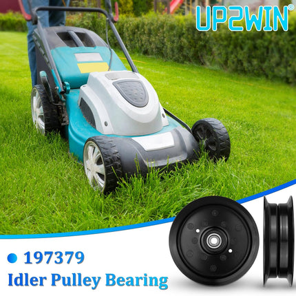 Flat Idler Pulley Compatible with Craftsman Husq a Riens Sears Pou LAN Riding Lawn Mower Tractor with 42" 46" 48" 54” Deck, Replace 197379, 196106