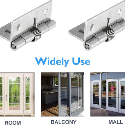 4 Pcs Spring Loaded Hinges for Cabinets, 2 Inch Length Stainless Steel Spring Hinges Self Closing