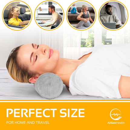 Firm Cervical Neck Roll Memory Foam Pillow, Bolster Pillow, round Neck Support for Sleeping | Bolster for Bed, Legs, Back and Yoga