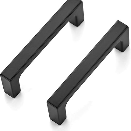 5 Pack 3 Inch Hole Centers Matte Black Cabinet Pulls Handles Solid Drawer Pulls Kitchen Hardware Flat Black Square Bar Drawer Handles