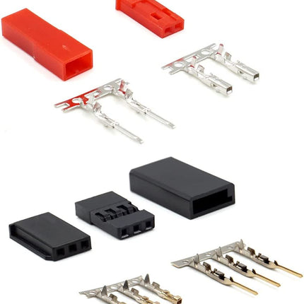 55 Sets Servo Plug Male Female Connector Crimp Pin Cable Kit with Crimping Tool Compatible JST SYP Futaba for Hitec Spektrum RC