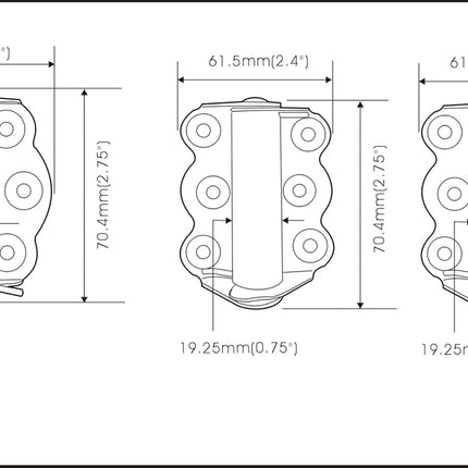 Door Spring Hinges, 2-3/4", Set of 2 Self Closing and 1 Adjustable Self Closing Hinge, Zinc Plated, 1 Set, Made in Taiwan